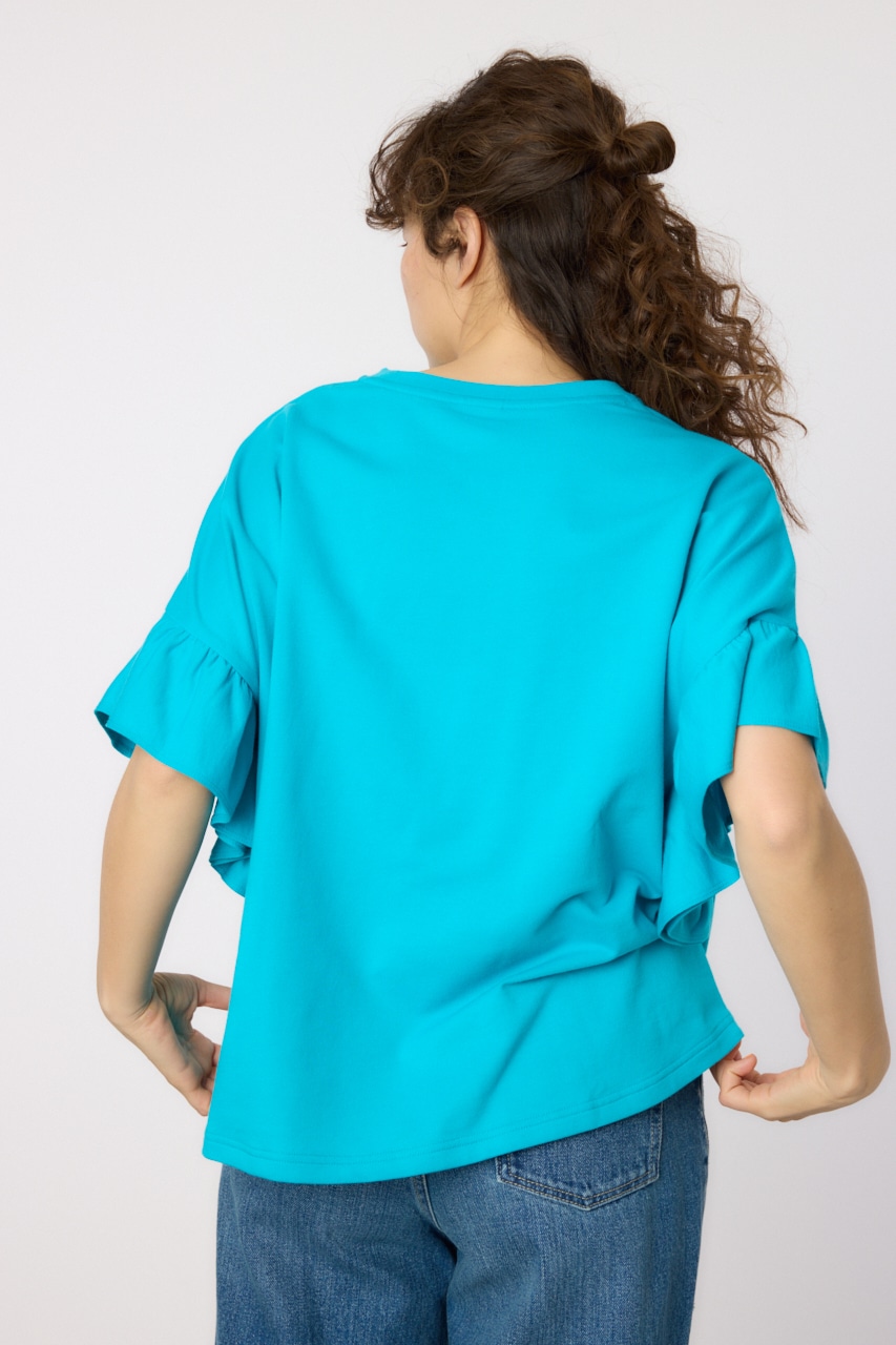 フリルスリーブトップス BLU FREE