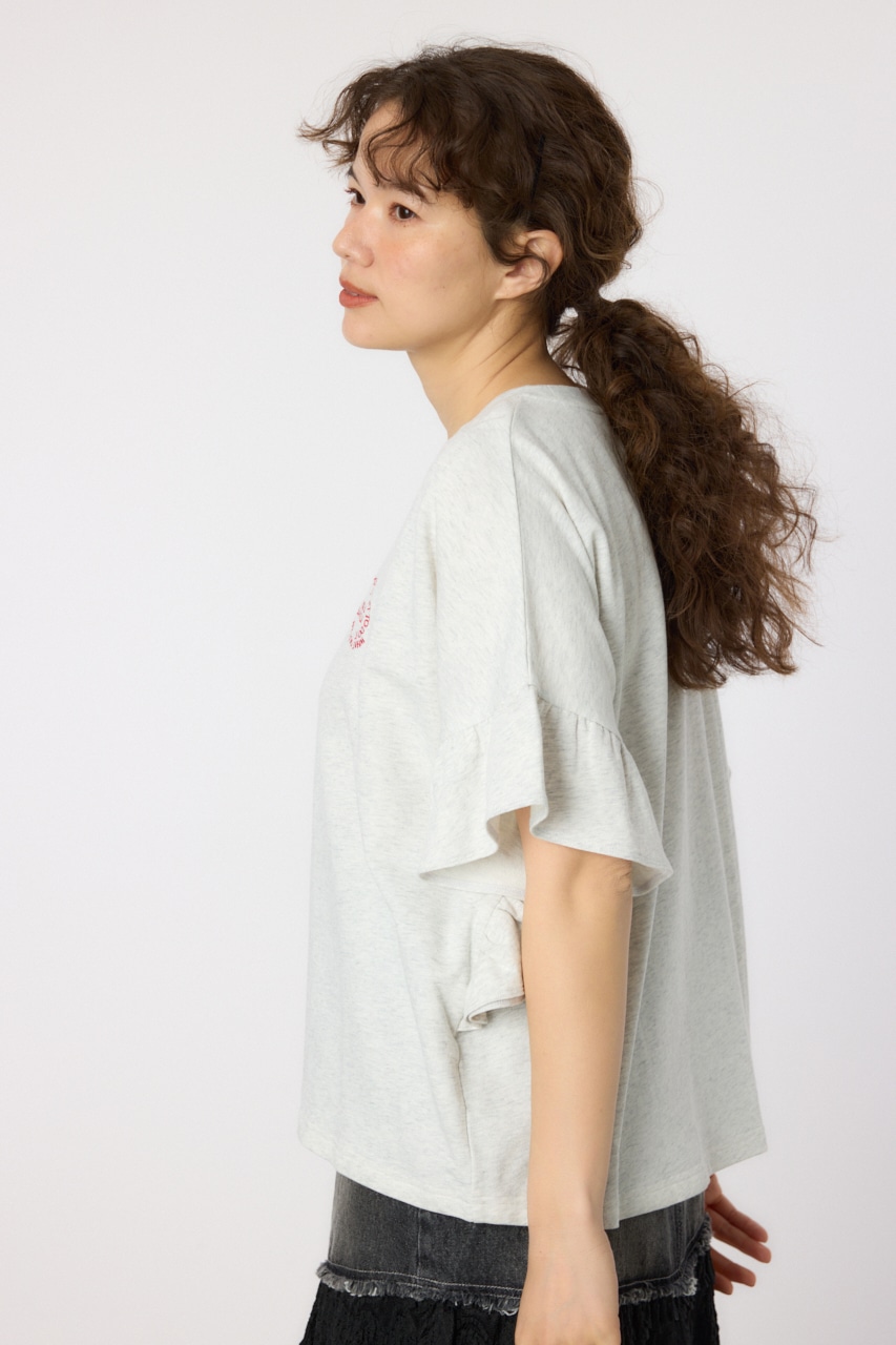 フリルスリーブトップス L/T.GRY FREE