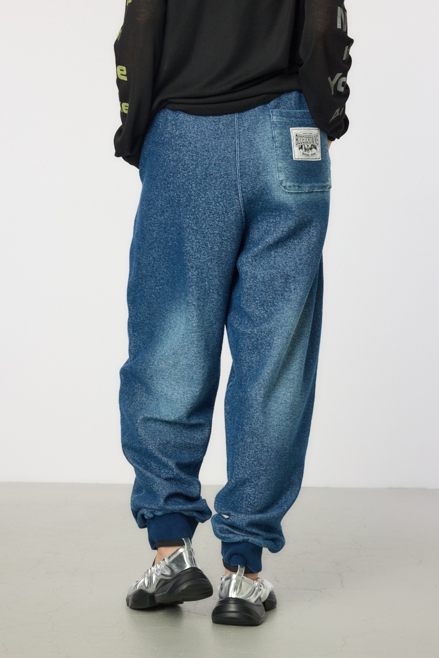【UNISEX】加工スウェットパンツ BLU L