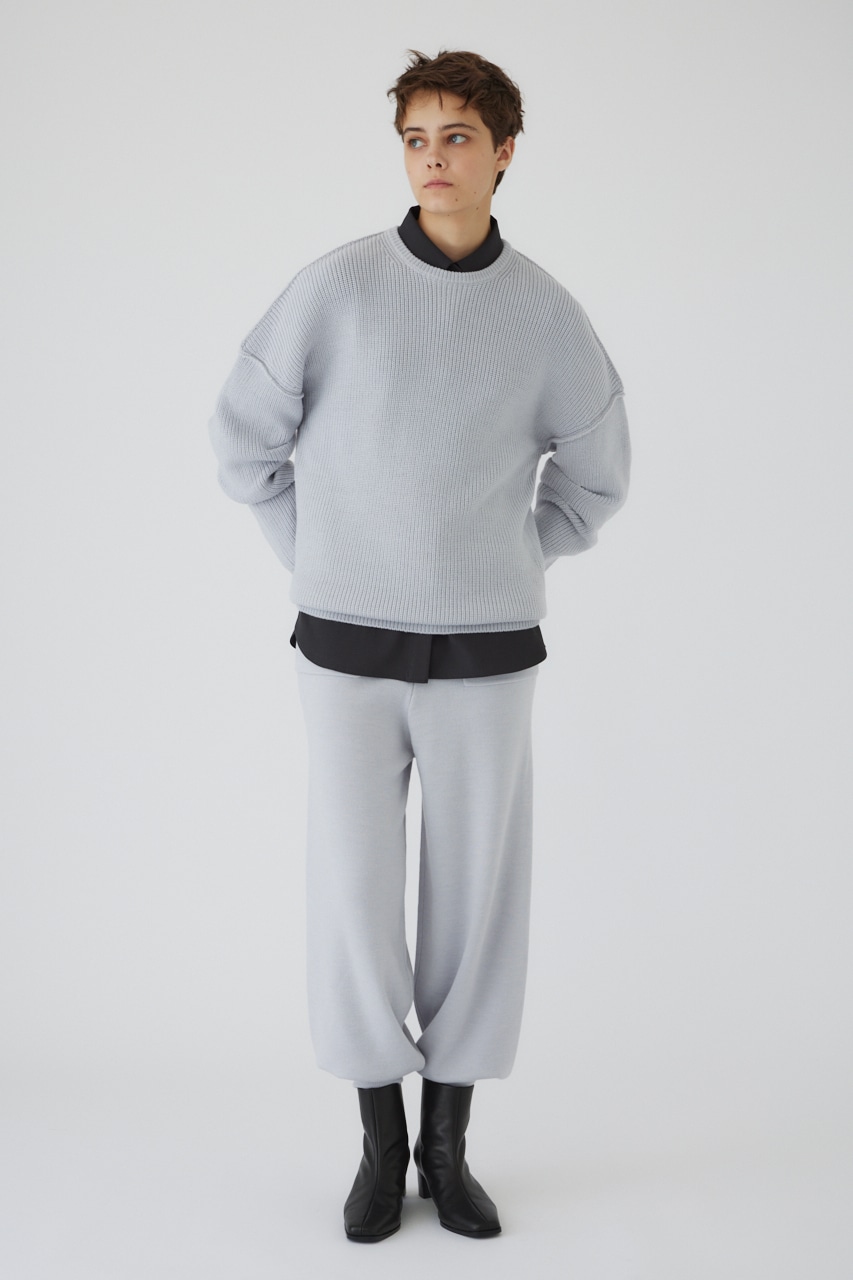 【LIMITED SALE】4type oversized knit tops L/GRY FREE