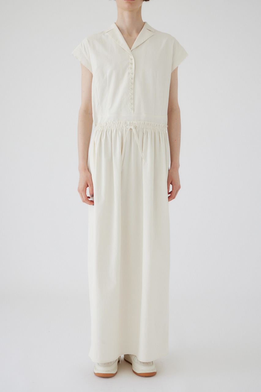 Waist narrow long dress O/WHT 36