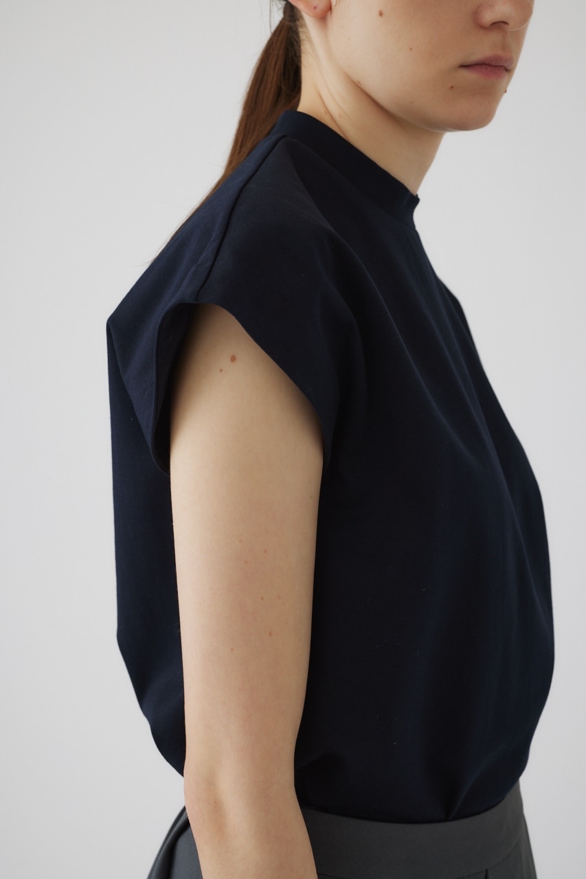 Mannish nosleeve cut tops NVY FREE