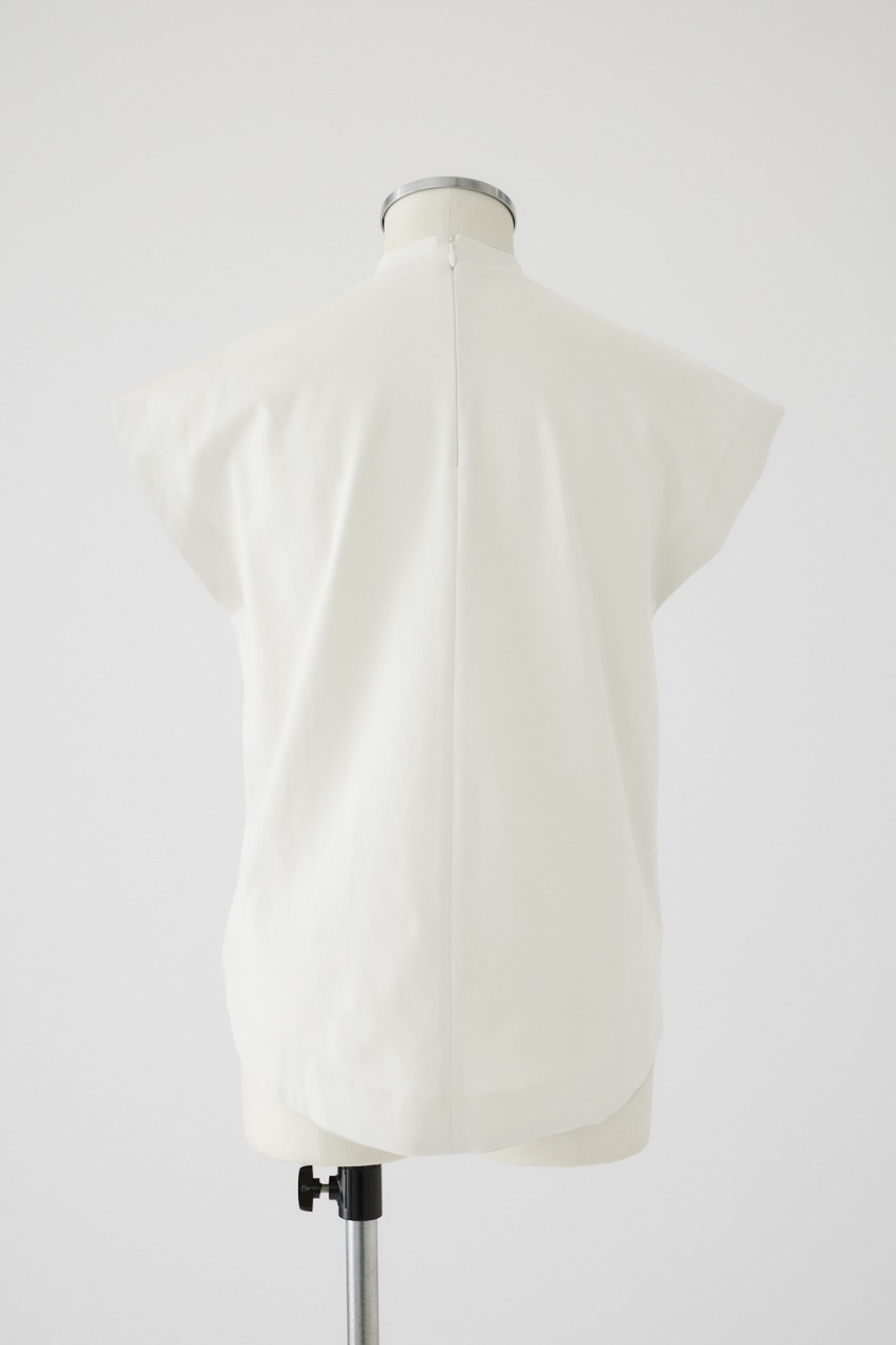 Mannish nosleeve cut tops WHT FREE