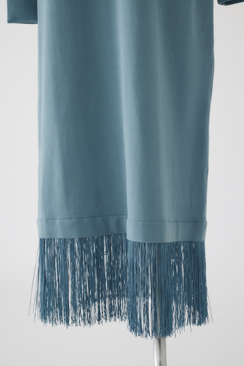 【LIMITED SALE】Fringe flare dress BLU 38