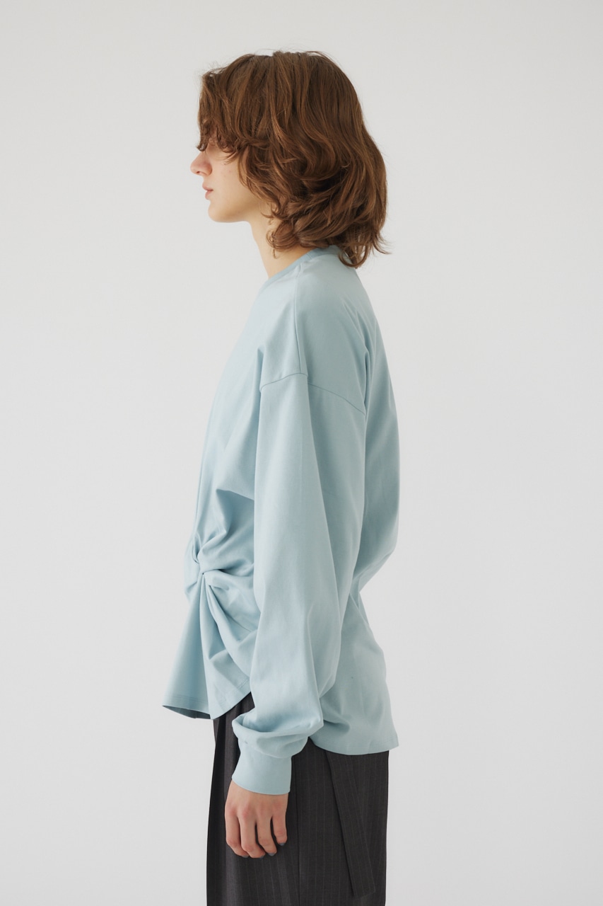 【LIMITED SALE】Front twist cut tops L/BLU FREE