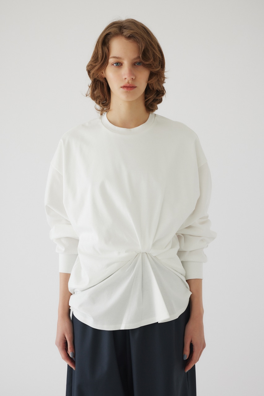 【LIMITED SALE】Front twist cut tops WHT FREE