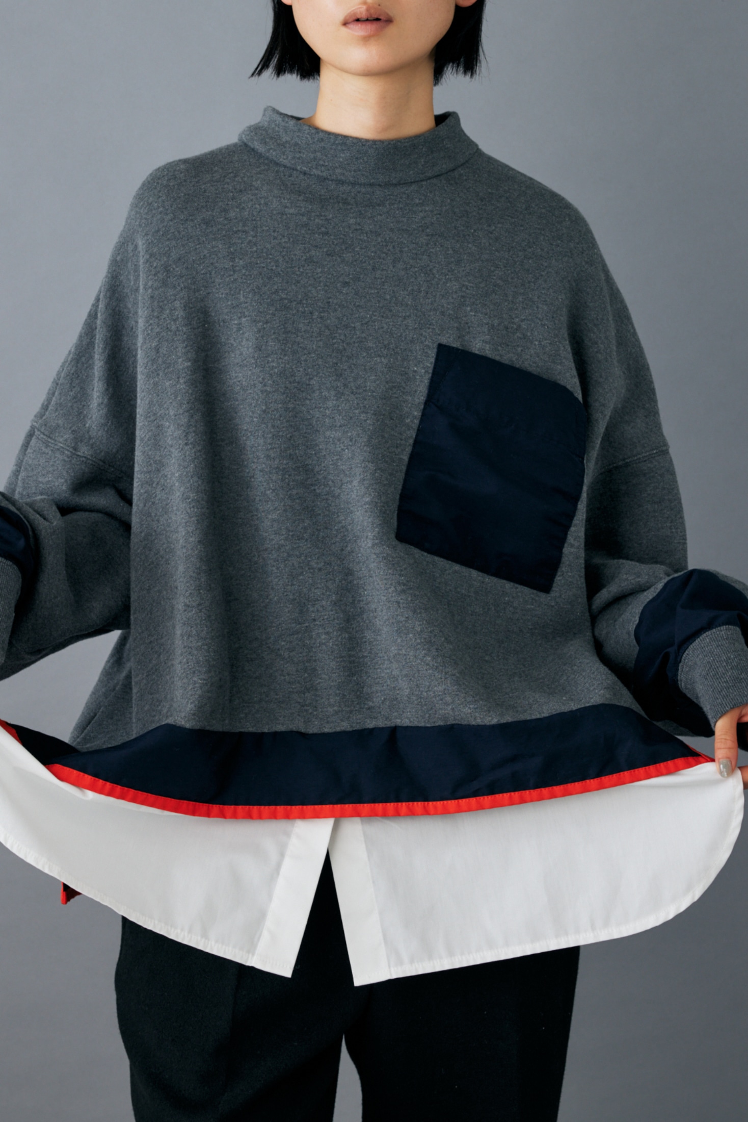 nagonstans combination layered pullover-