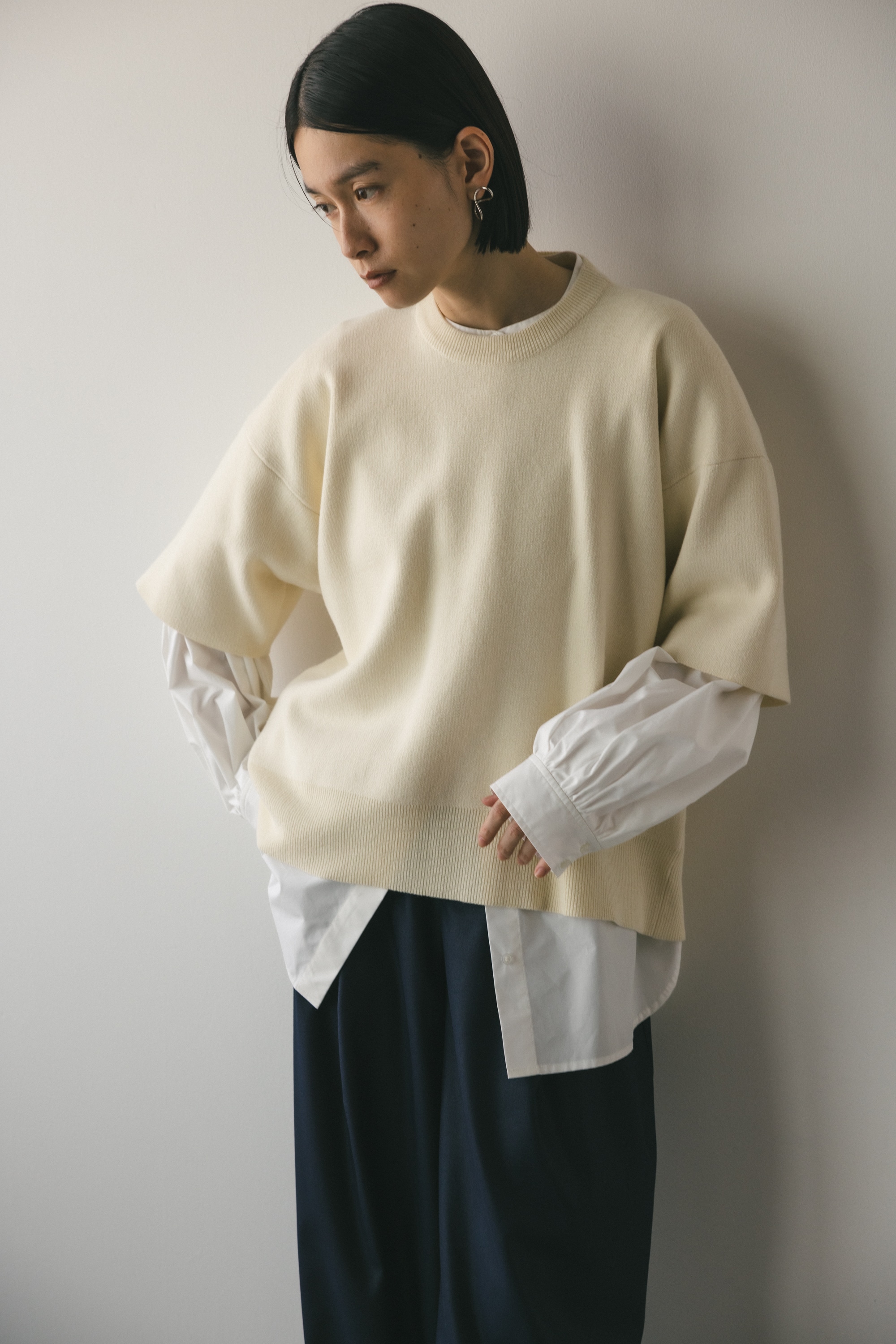 STYLEMIXER | 2ピースハーフスリーブニットシャツ (シャツ・ブラウス 