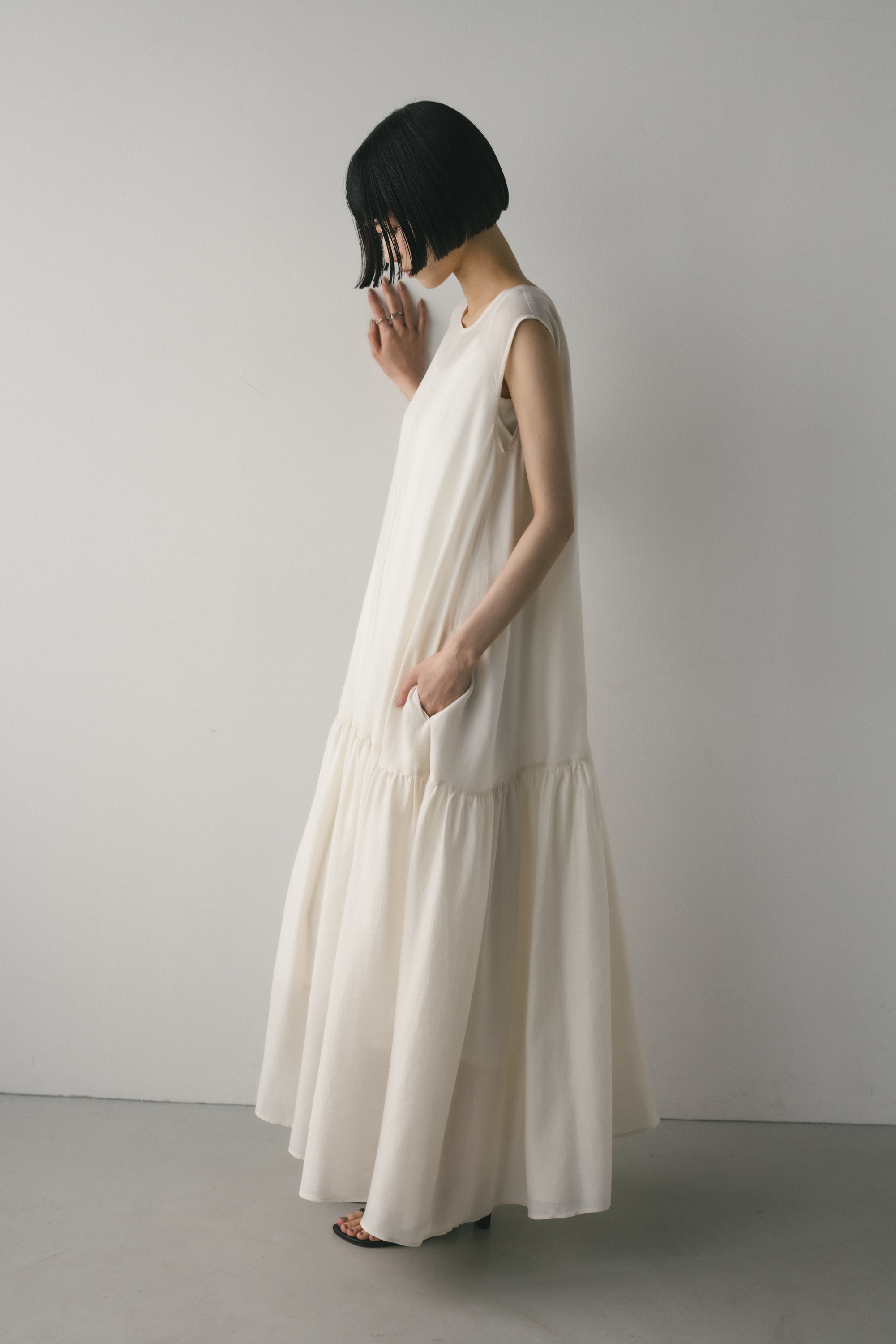 ティアードフレアワンピース IVOY M