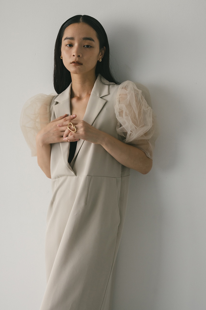 コンビネーションテーラーワンピース L/BEG M