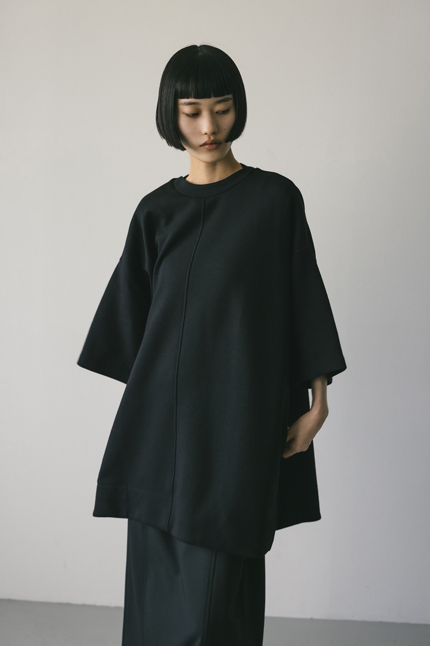 ダンボールスウェットボクシーミニワンピース BLK FREE