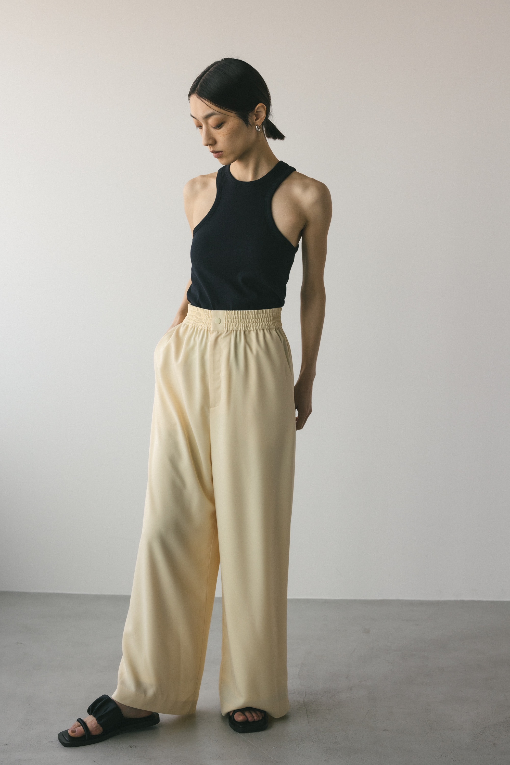 ワイドイージーパンツ L/YEL M