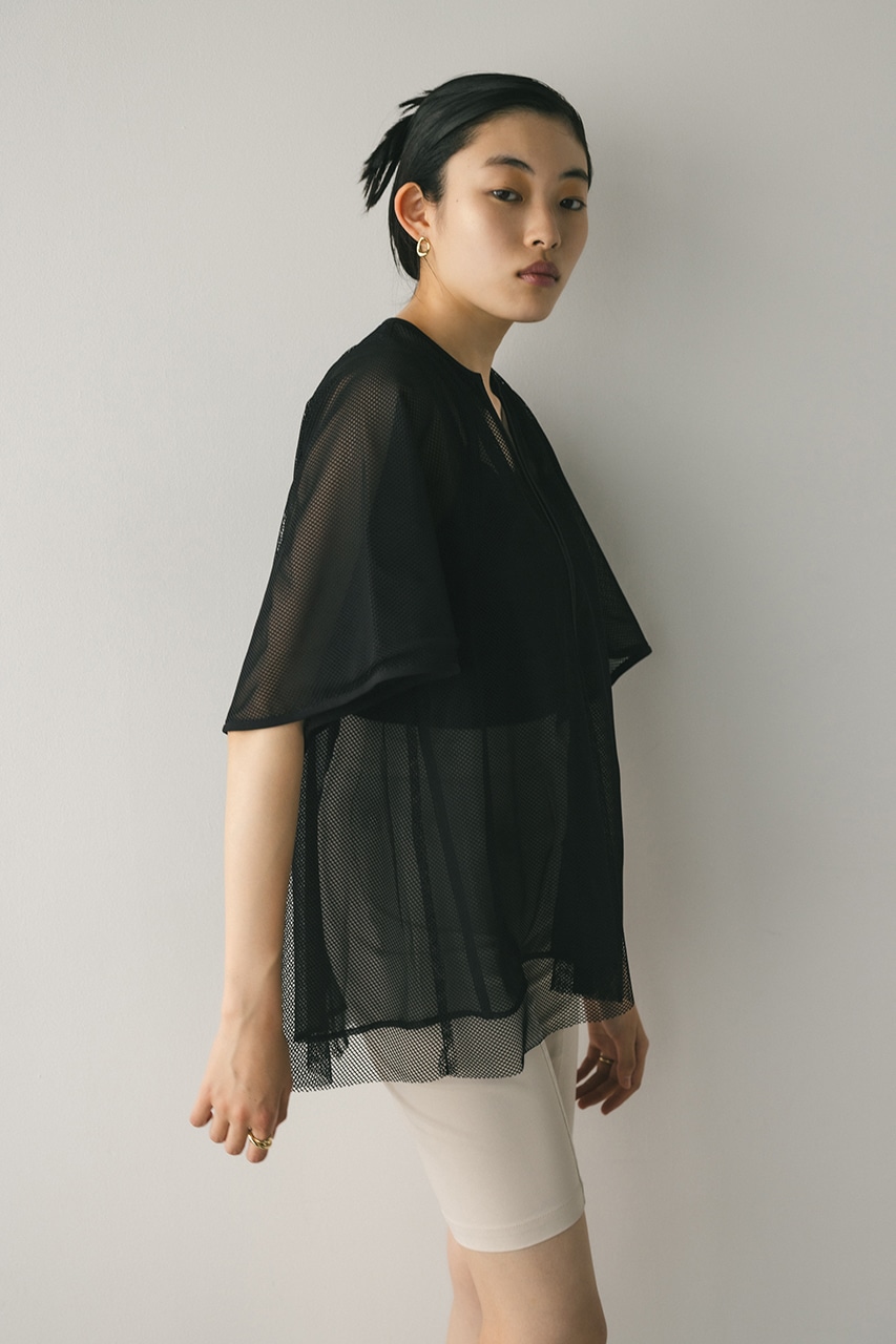 パイピングメッシュトップ BLK FREE