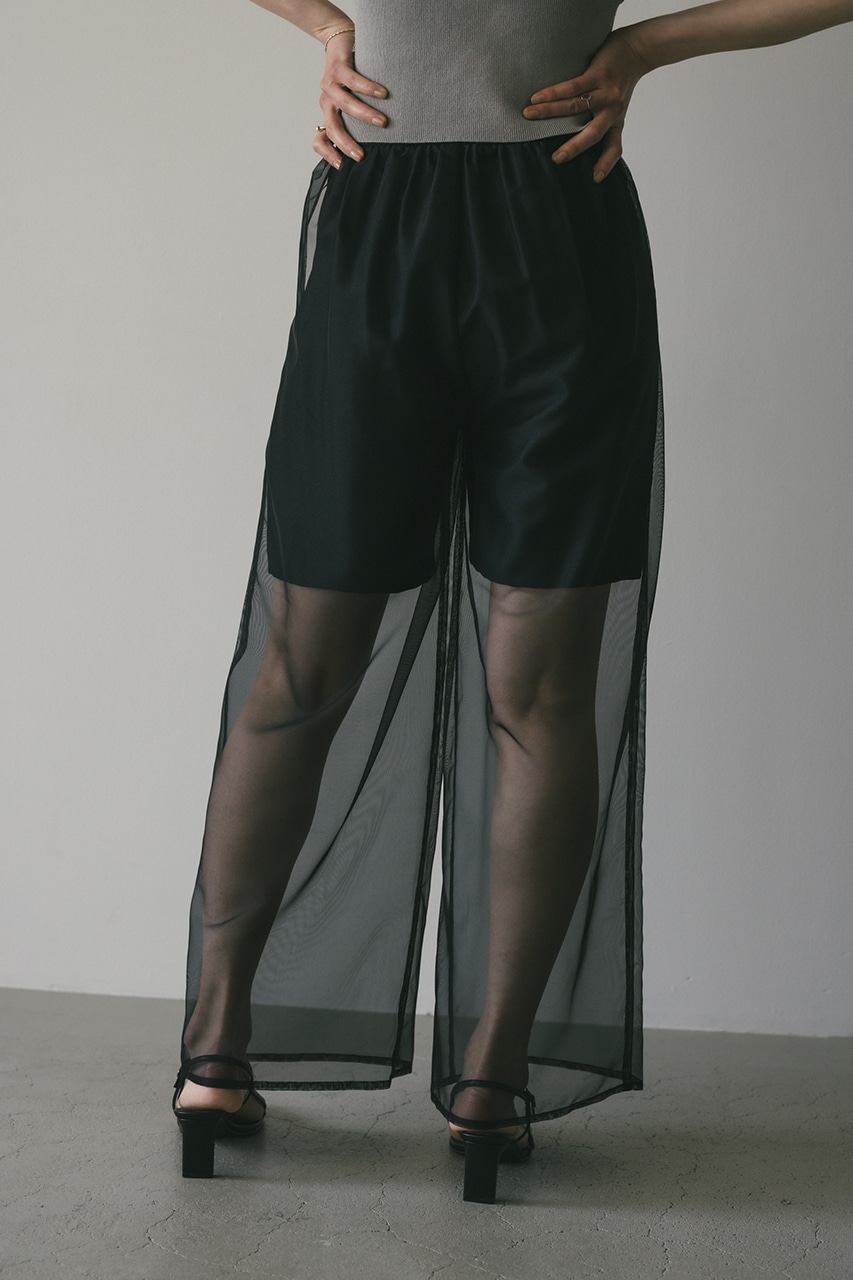 ハイシアーレイヤードパンツ BLK S