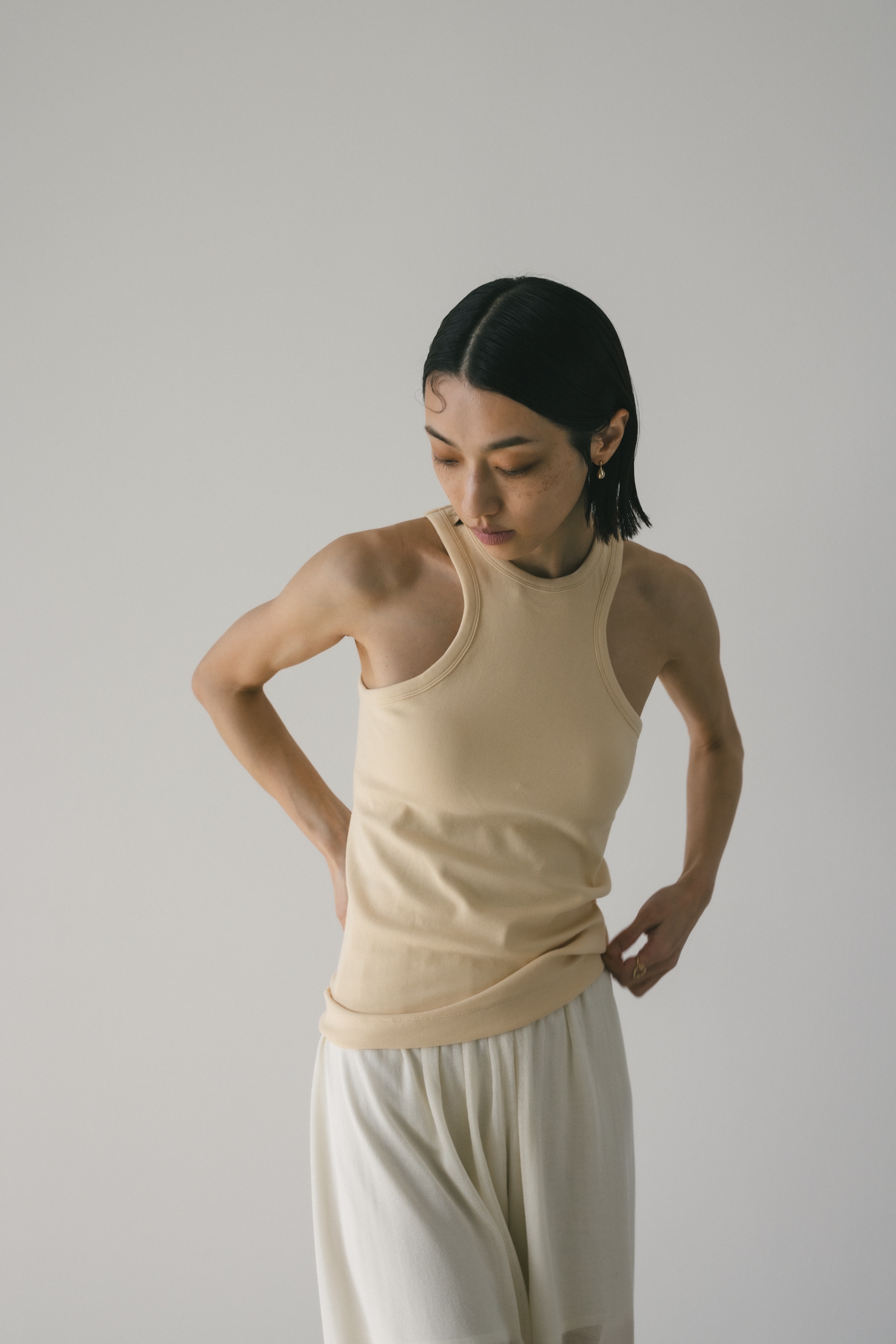 STYLEMIXER | カップ付きカーブアメスリタンク (タンクトップ ) |SHEL