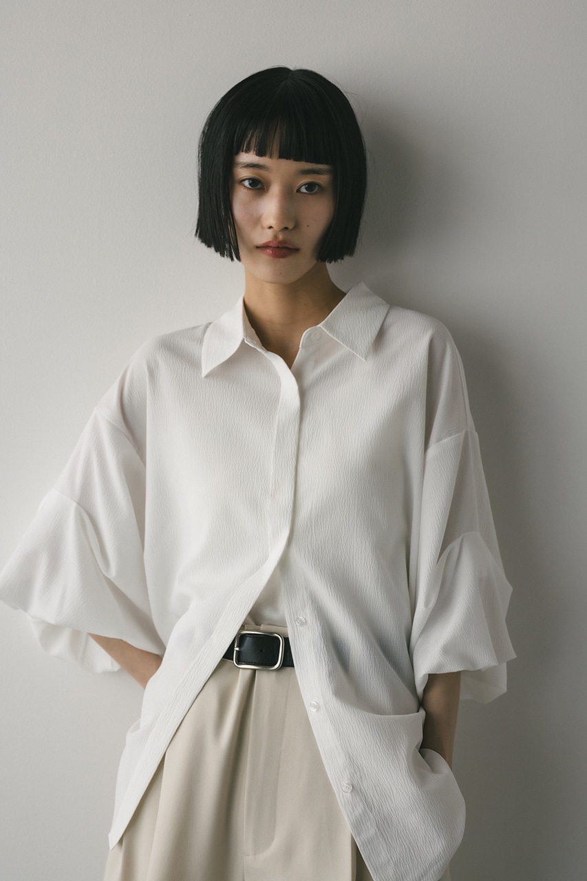 ニュアンスタックスリーブシャツ WHT FREE