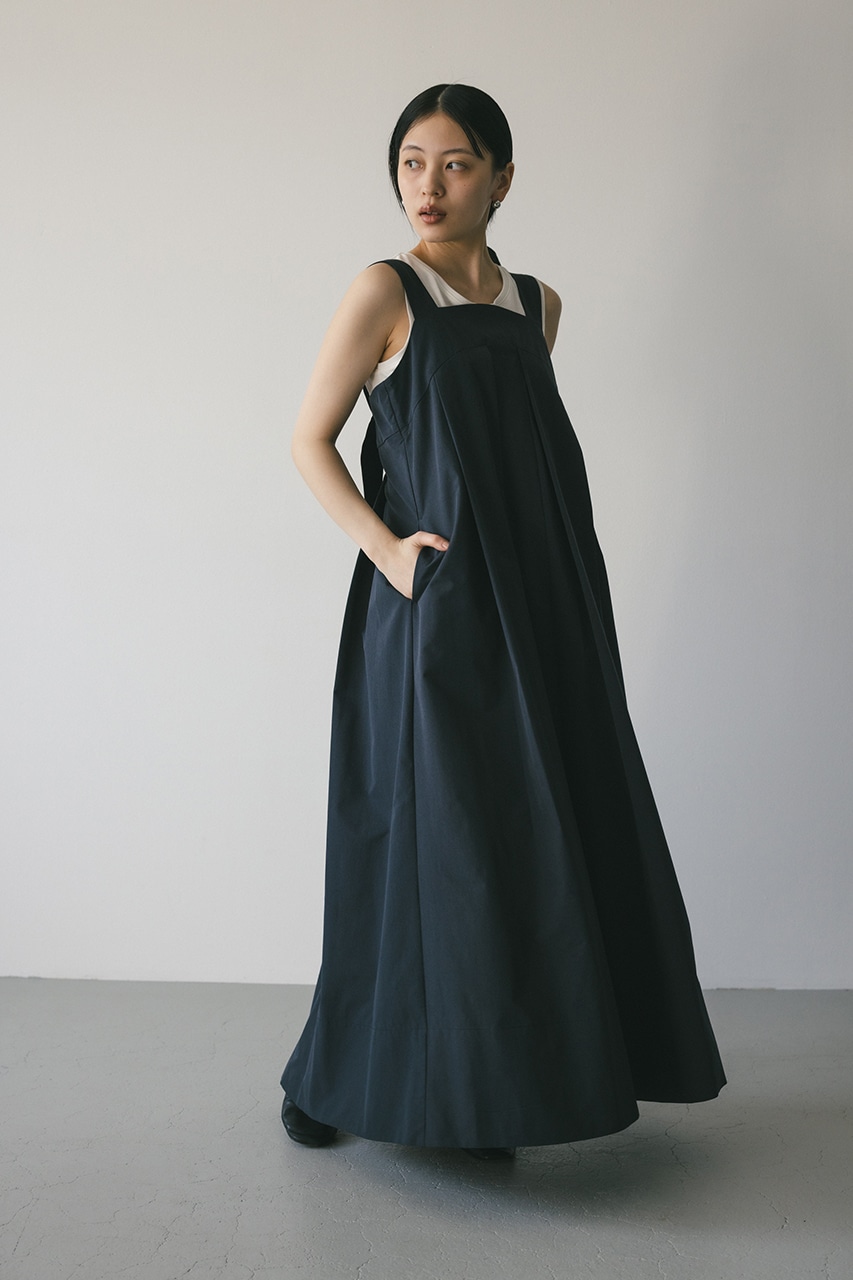 サイドパネルフレアワンピース NVY M