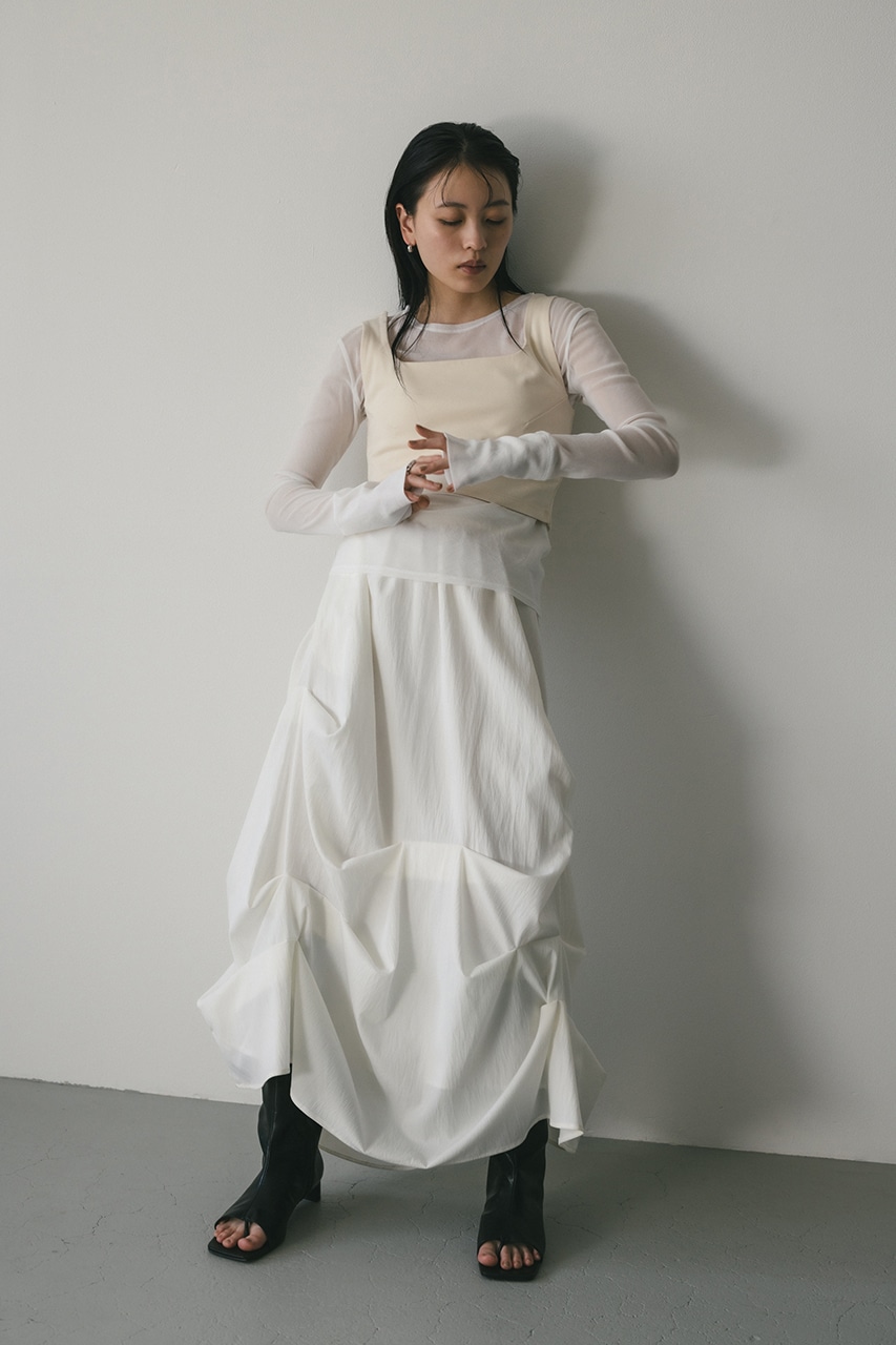 2ピーススクエアビスチェシアートップ WHT FREE