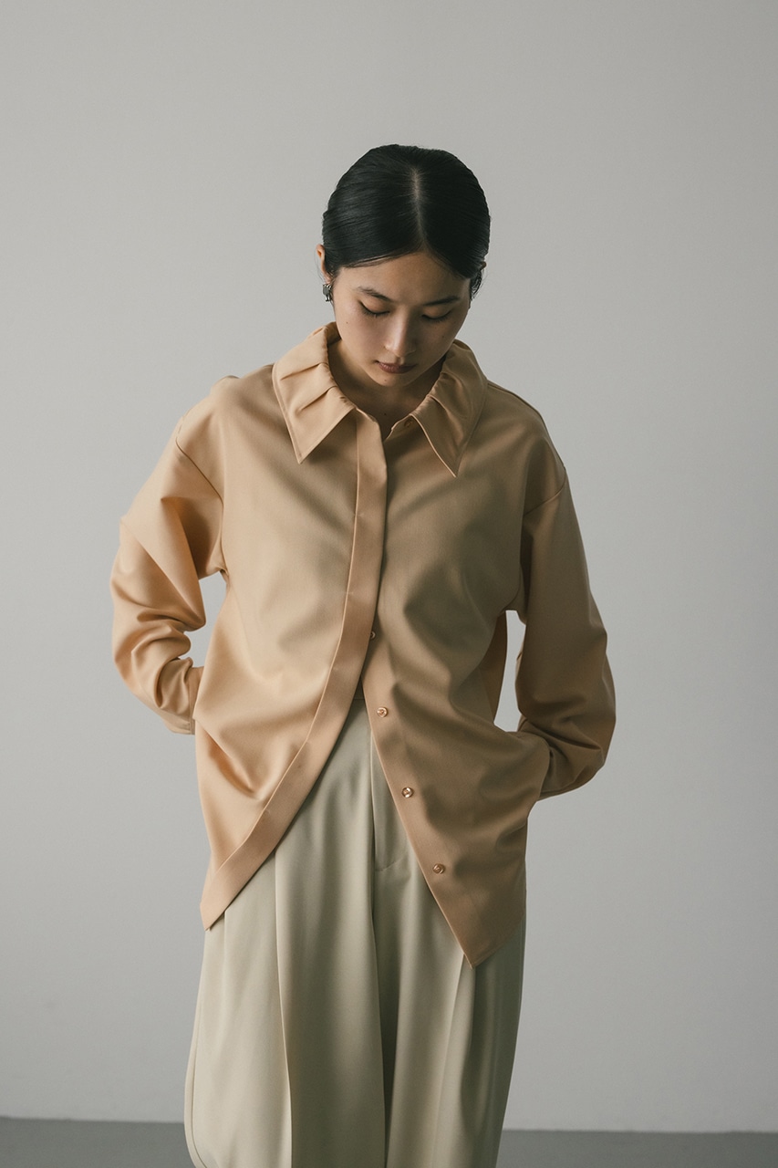 カラーギャザーシャツ L/ORG FREE