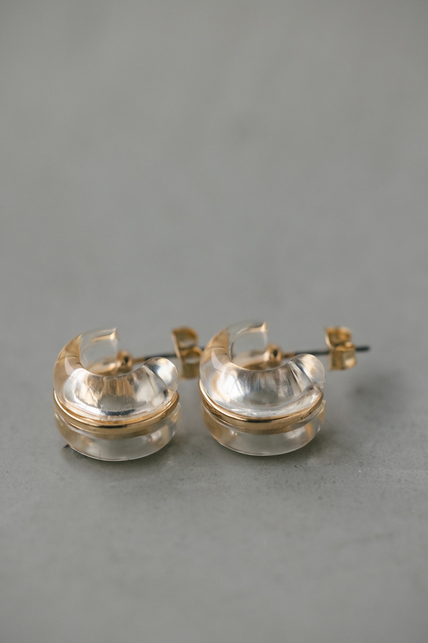 クリアフープピアス GLD FREE