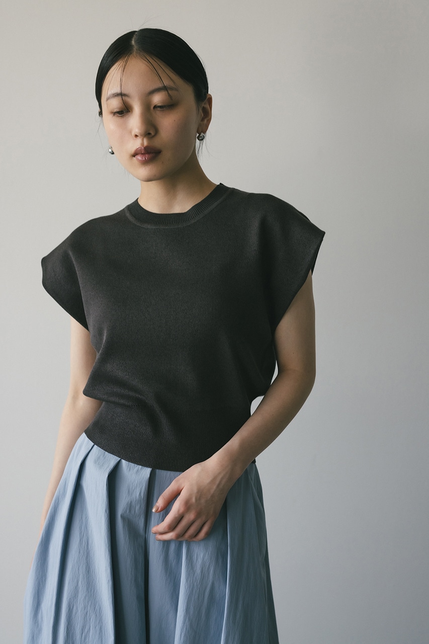 ショルダータックショートニット GRY FREE