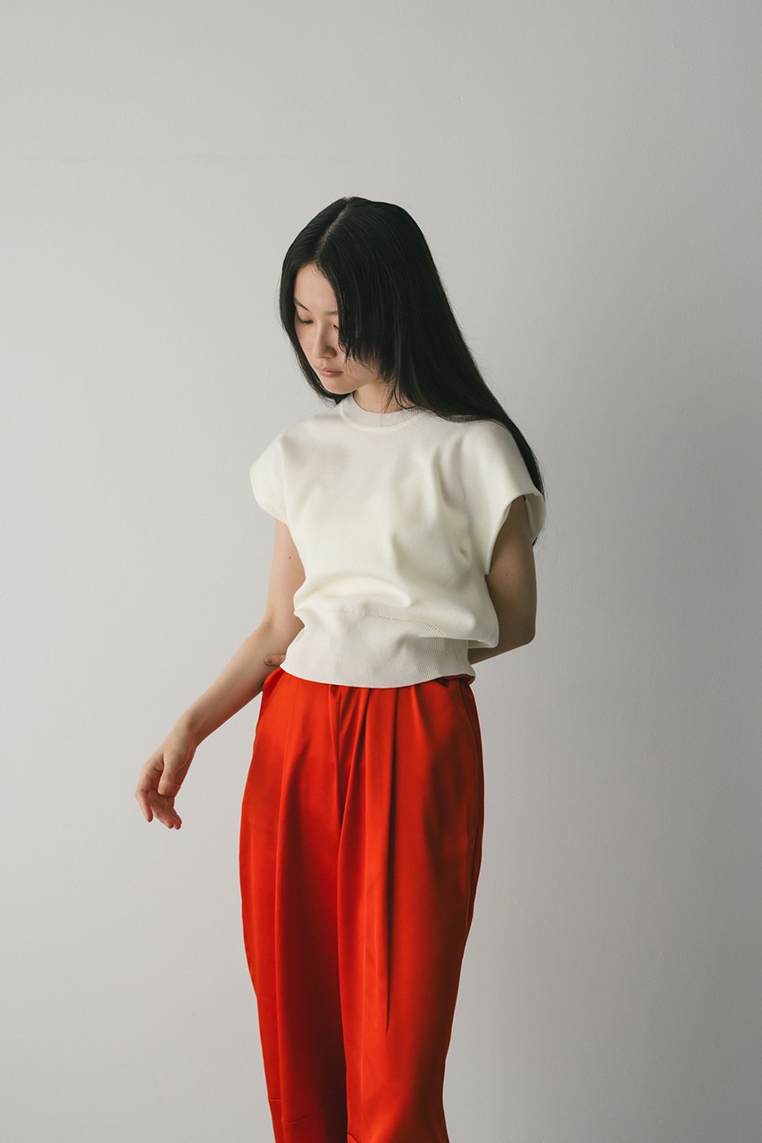 ショルダータックショートニット WHT FREE