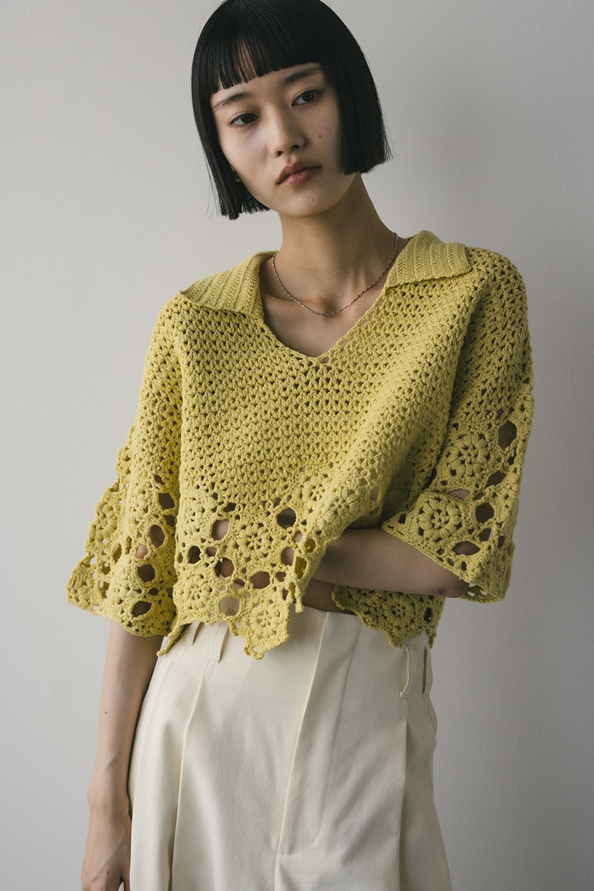 ハンドメイドクロシェニット LIME FREE