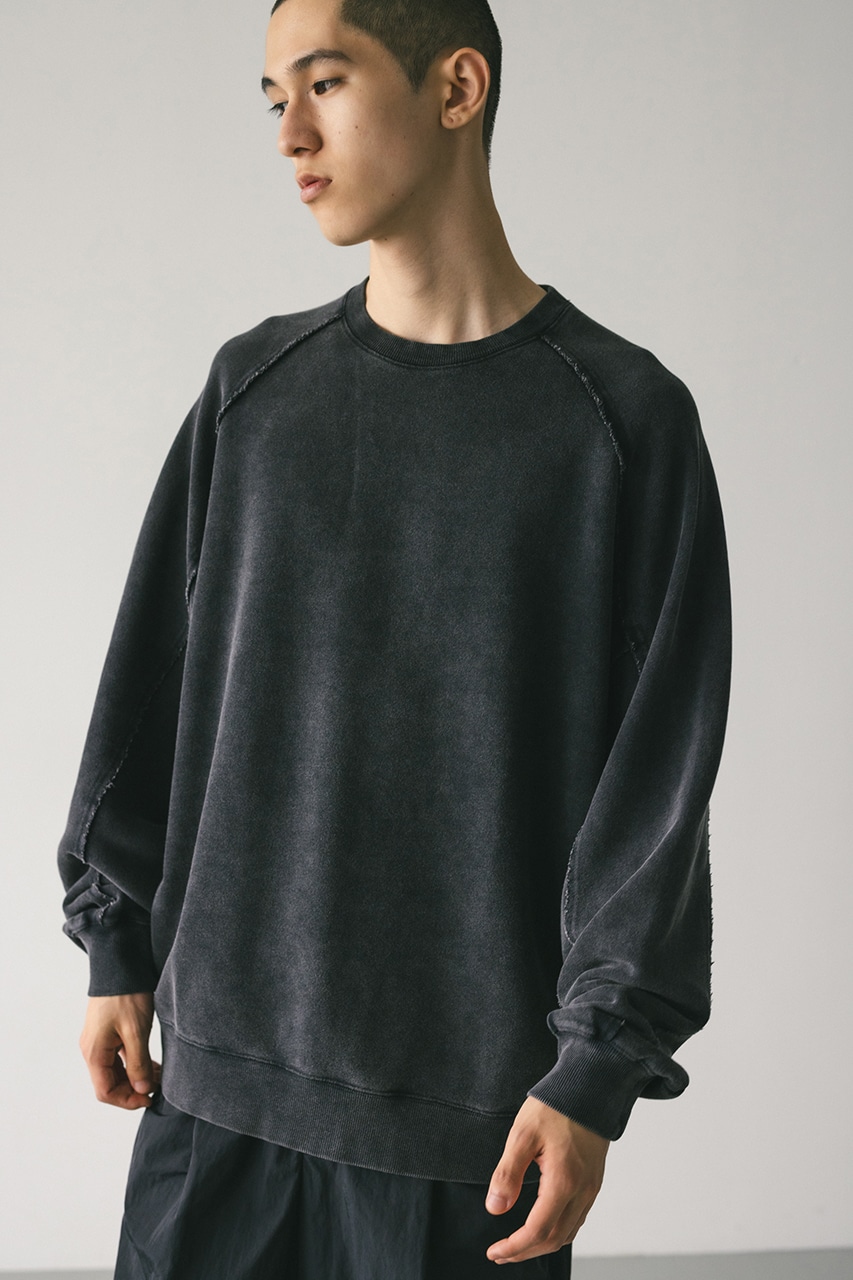 ピグメントクルーネックスウェット BLK M