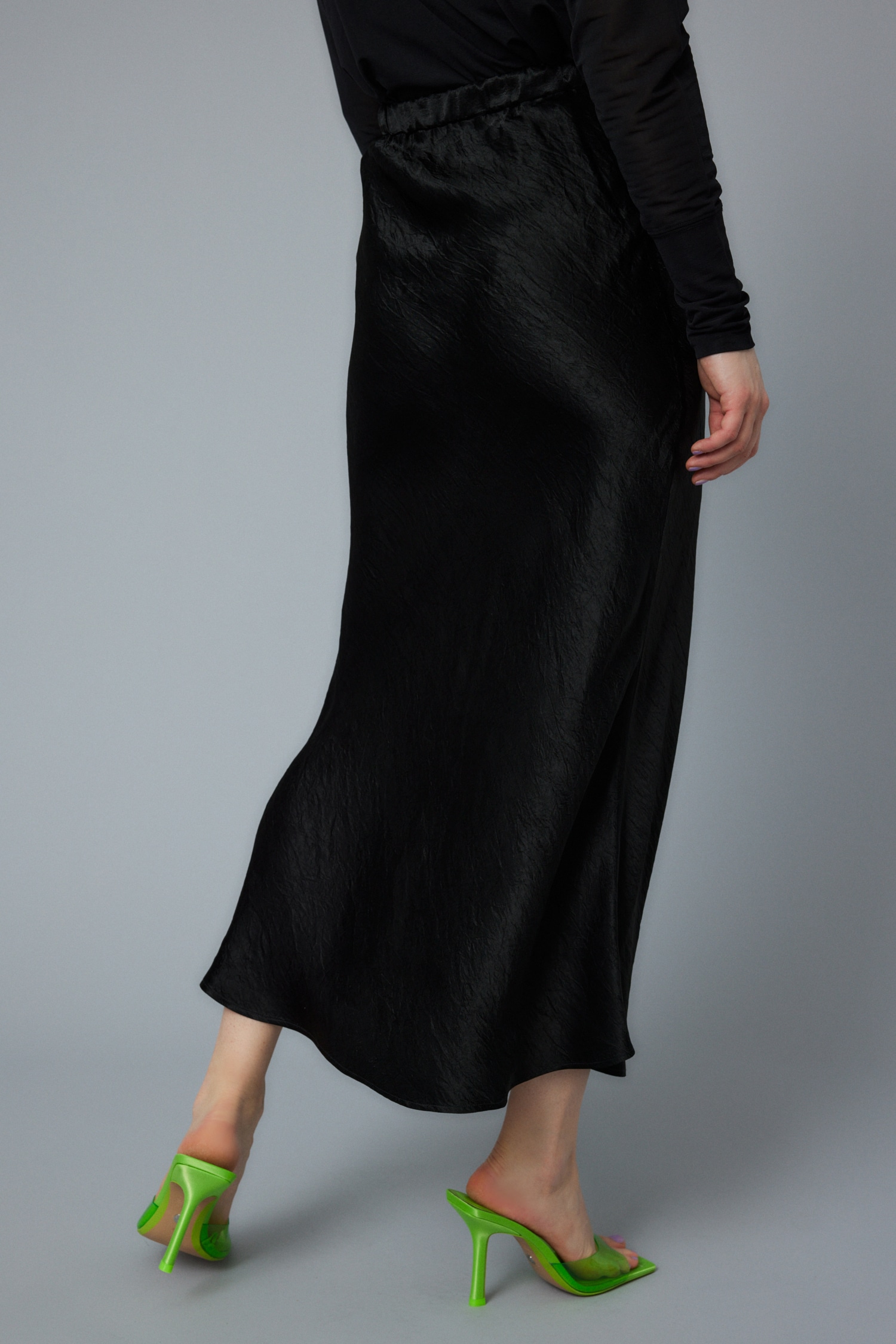 Satin mermaid skirt BLK FREE