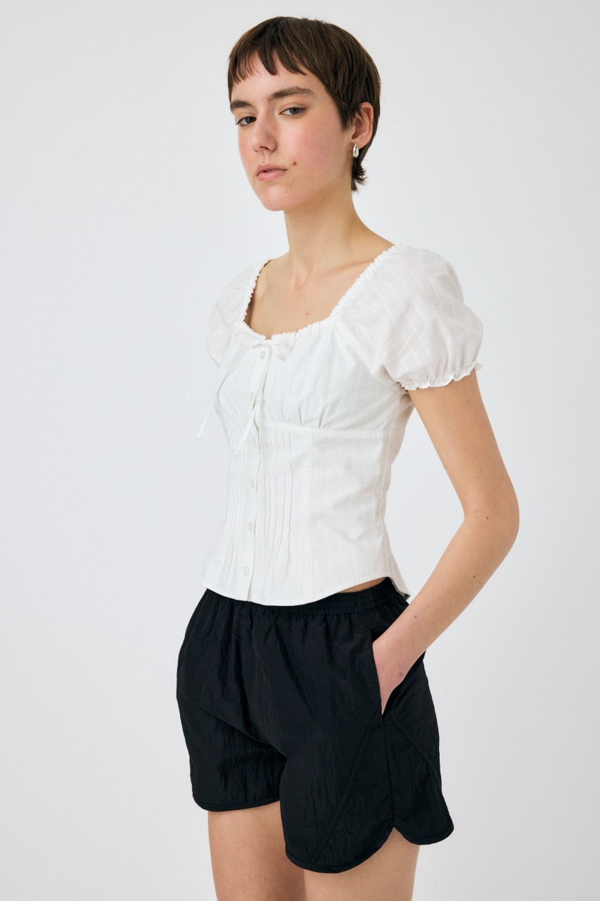 PIN TUCK FIT ブラウス O/WHT 1