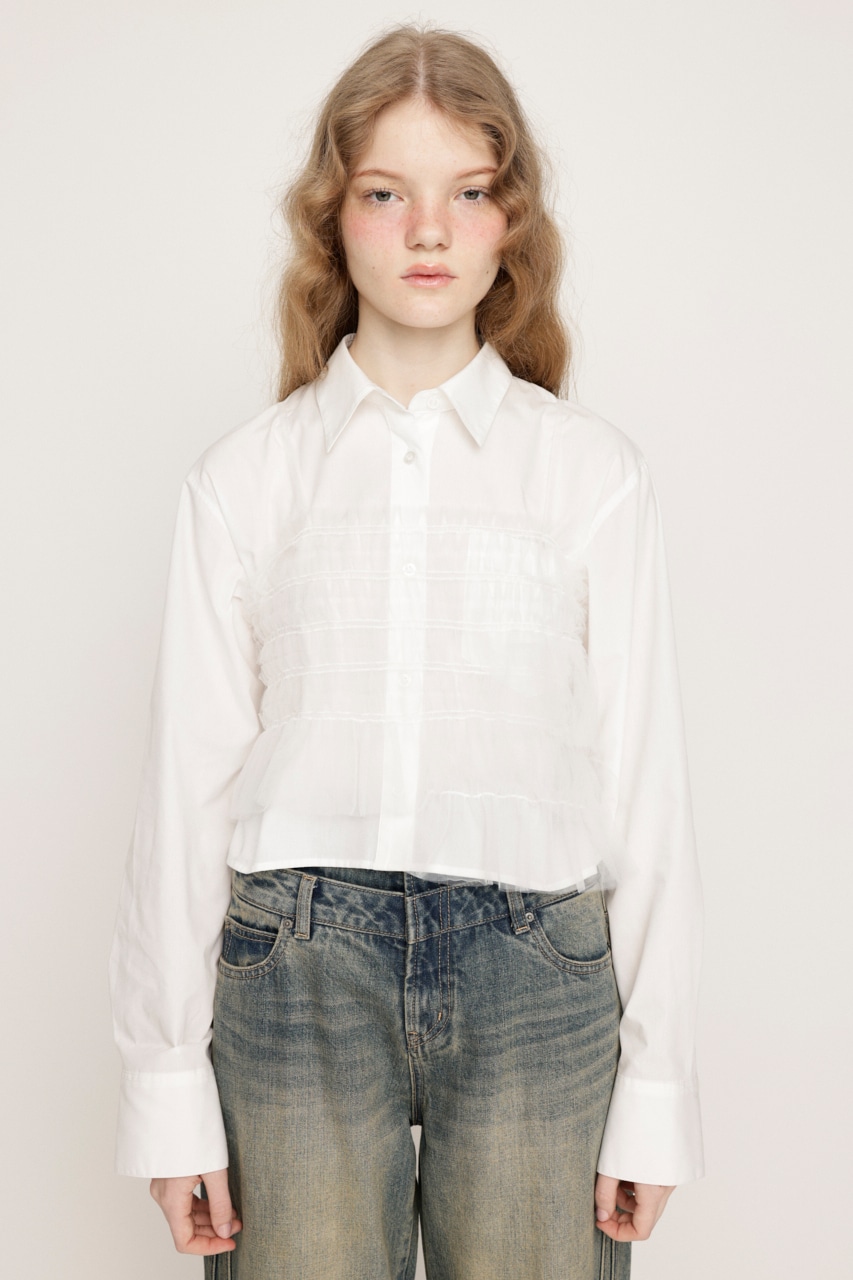 GATHER TULLE LACE SH 2P WHT FREE