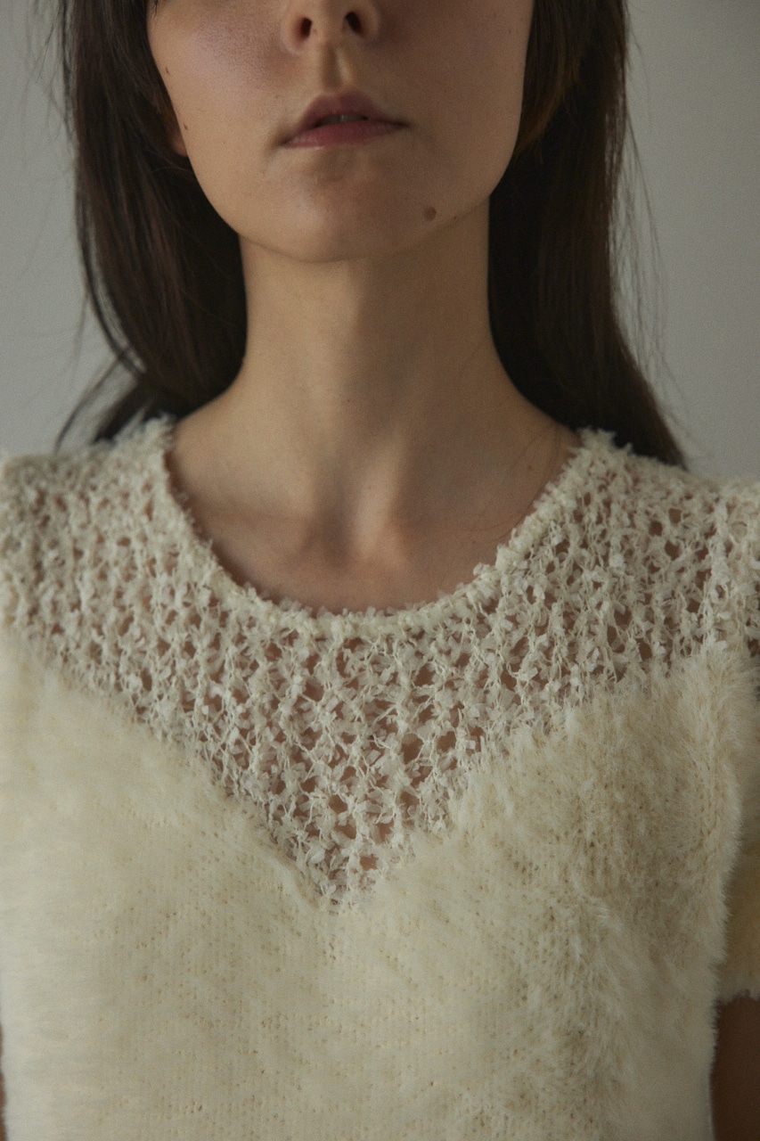 shaggy switching  tops O/WHT FREE