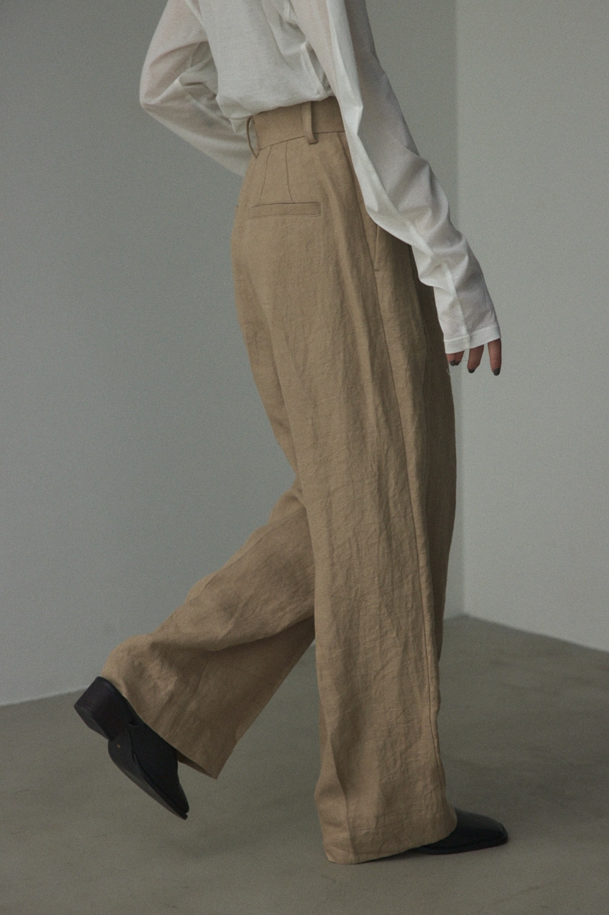 未使用❗️pelleq tucked trousers 20ss レモン　リネン 追加》フレンチリネンパンツ（その他パンツ）｜B.C STOCK（ベー