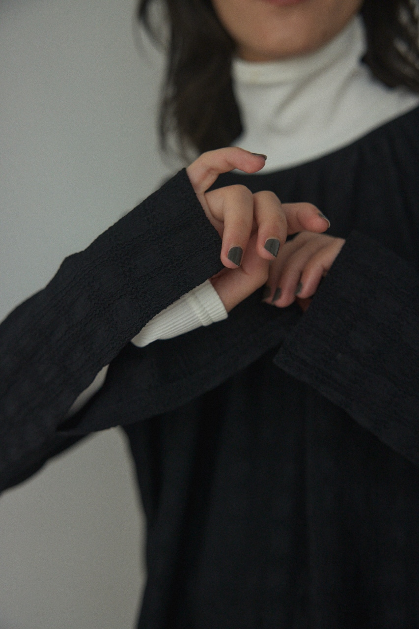 gather dress BLK FREE