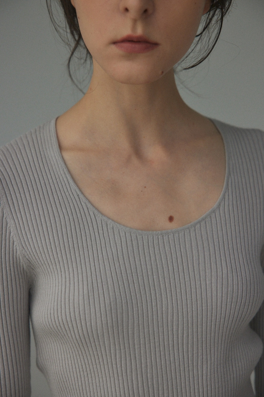 washable round neck tops L/GRY FREE