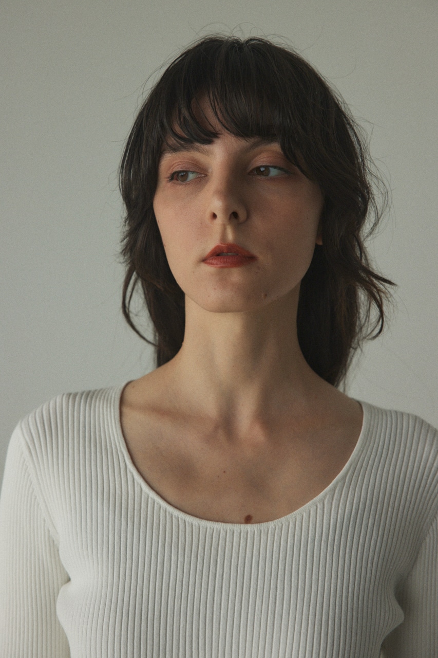 washable round neck tops O/WHT FREE