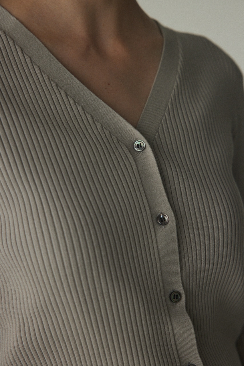 washable rib cardigan L/GRY FREE