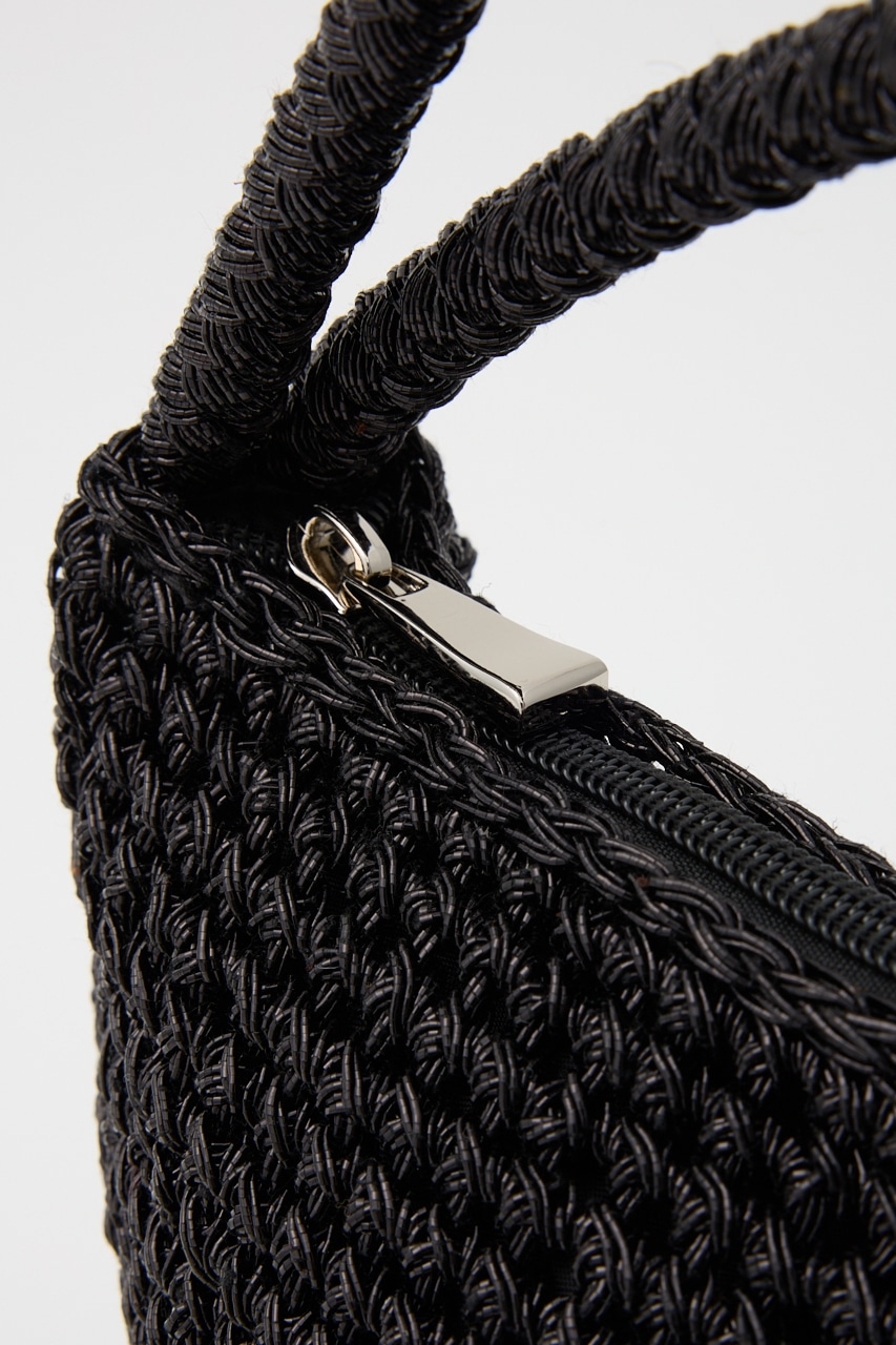【SHEL'TTER SELECT】2wayハンドルメタリックコード編みバッグ BLK FREE