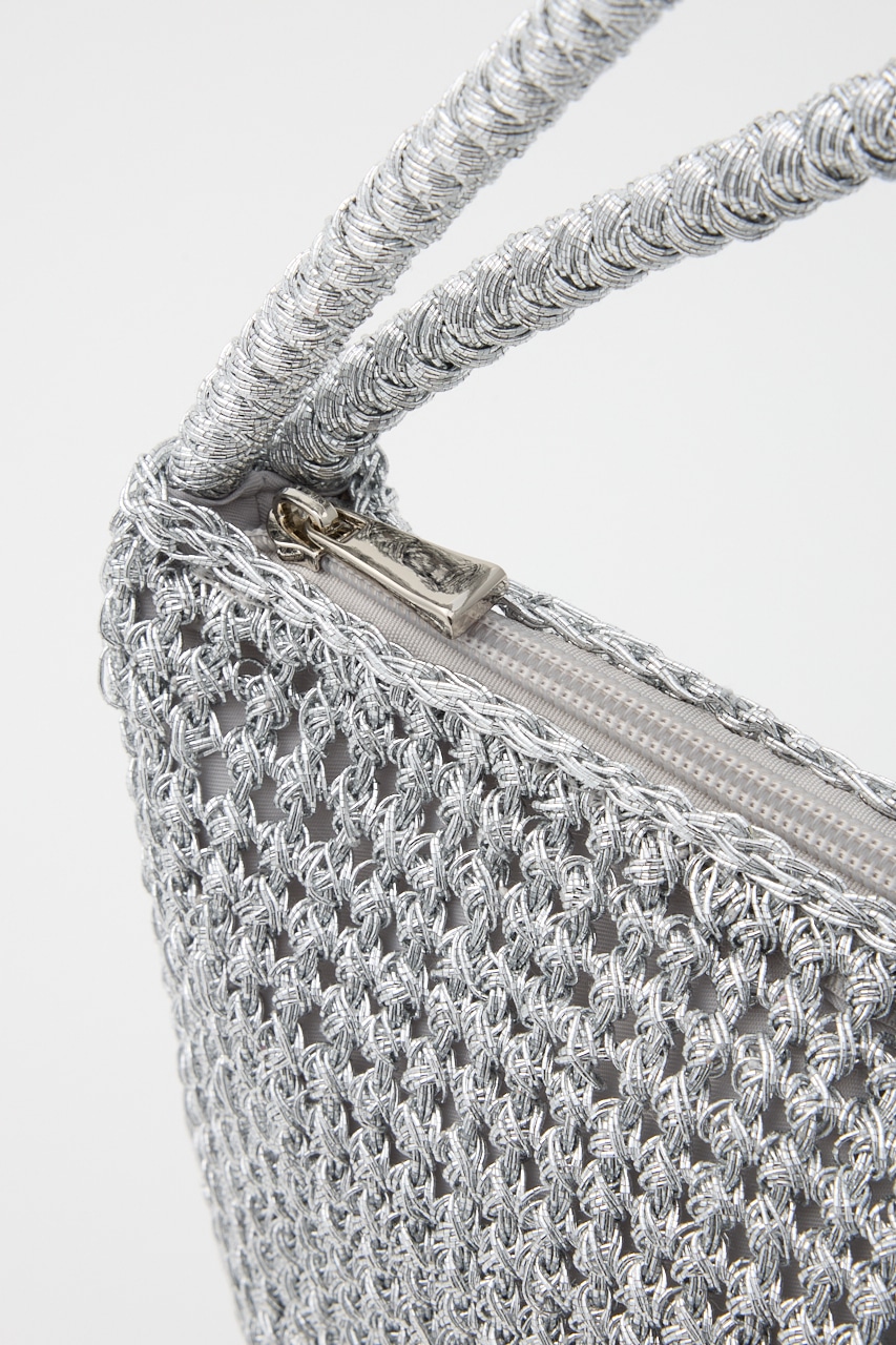 【SHEL'TTER SELECT】2wayハンドルメタリックコード編みバッグ SLV FREE