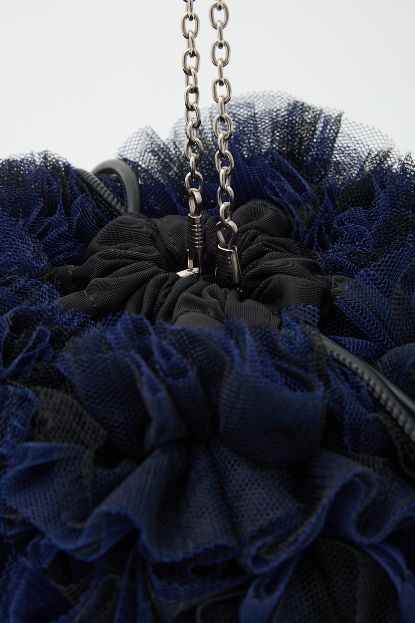 【SHEL'TTER SELECT】配色チュール2WAYドロストショルダーバッグ NVY FREE