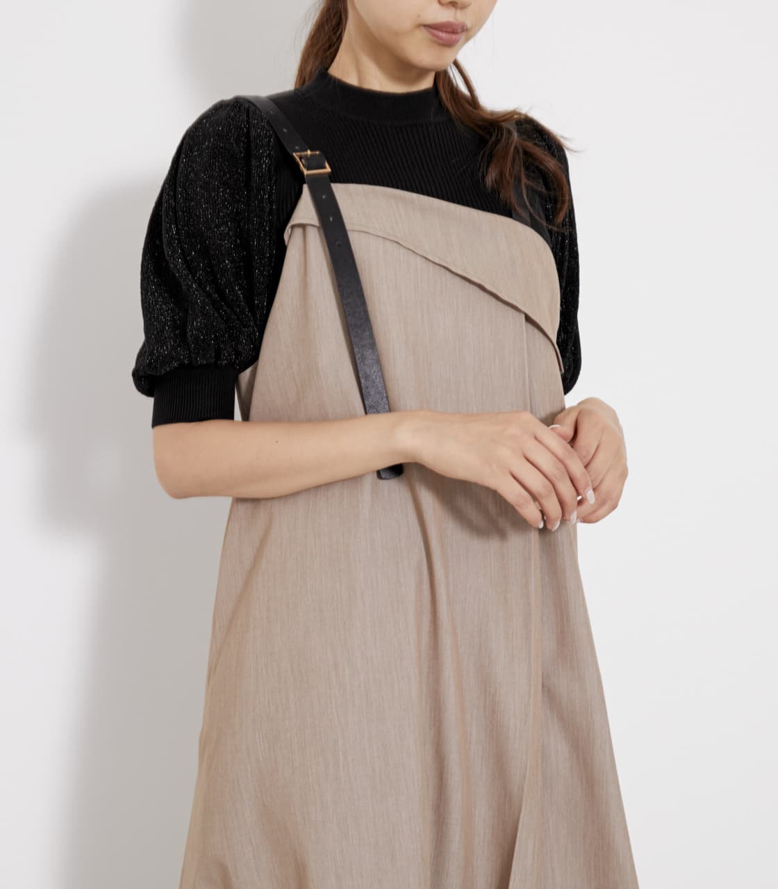 rienda | アシンメトリーFレザーサスペンダーSK (スカート(ミディアム  