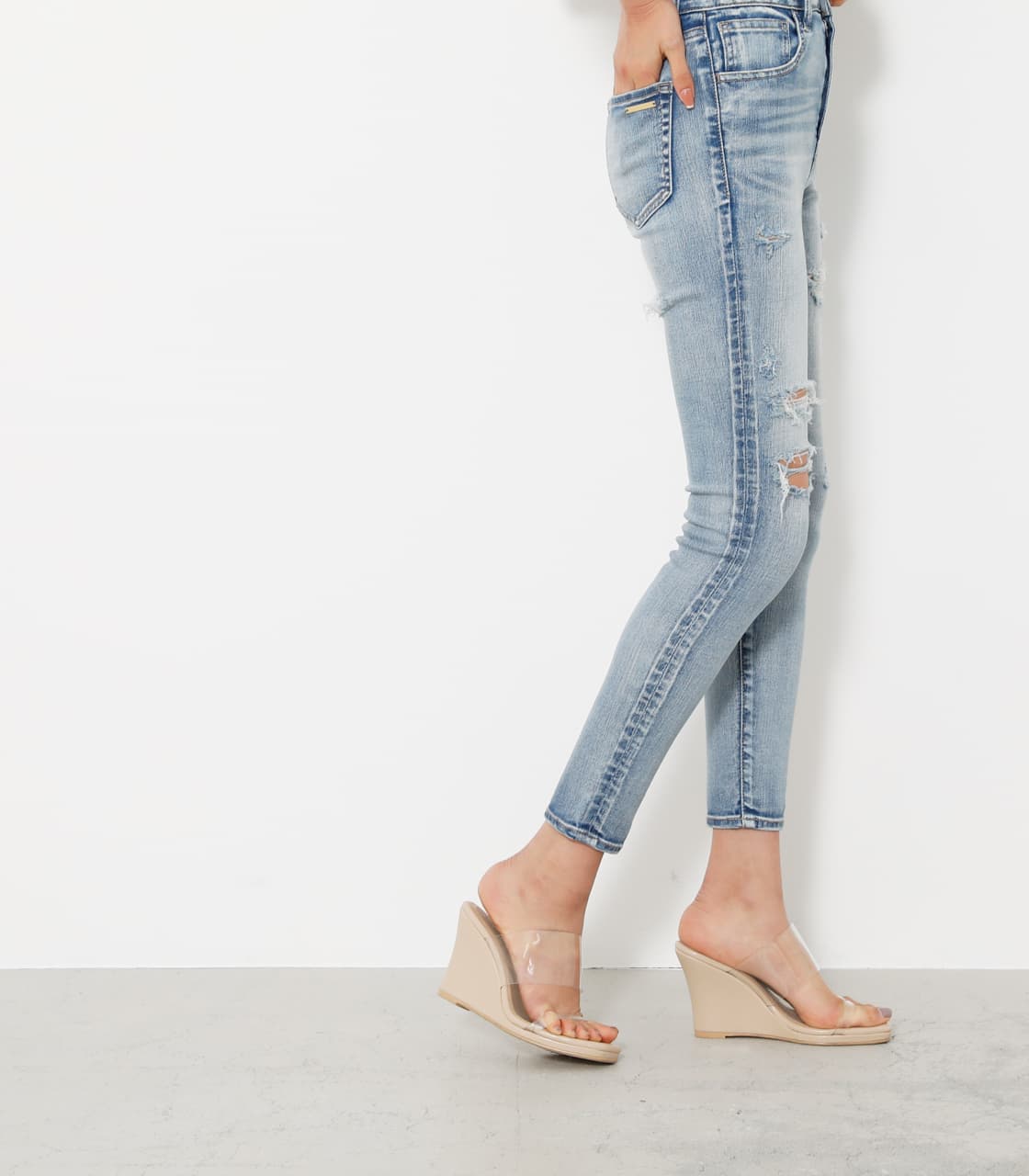 rienda | Crash DENIM J／W アンクルスキニー PT (スキニー ) |SHEL  