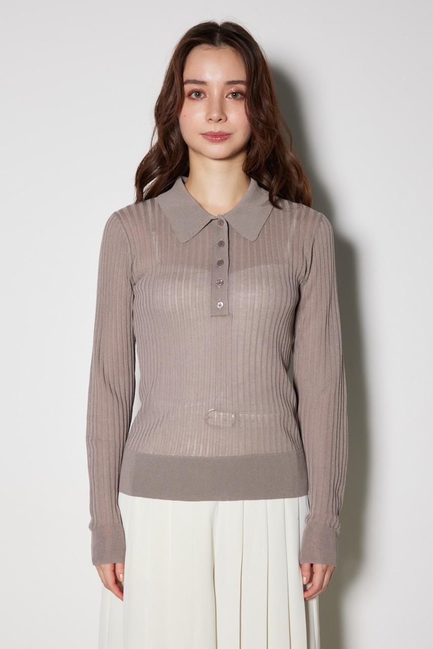 シアーポロニットトップス BRN FREE