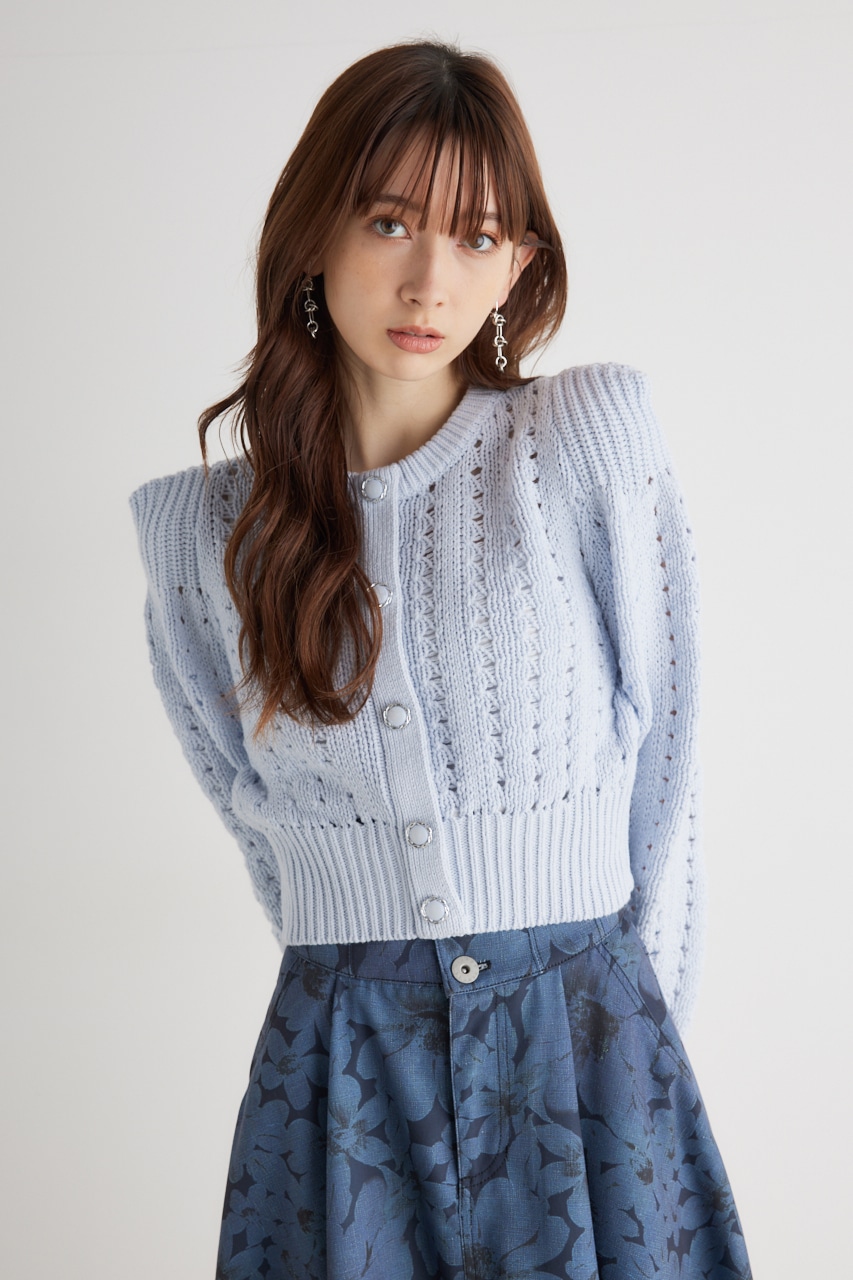 ショルダーポイントクロシェ TOP L/BLU FREE