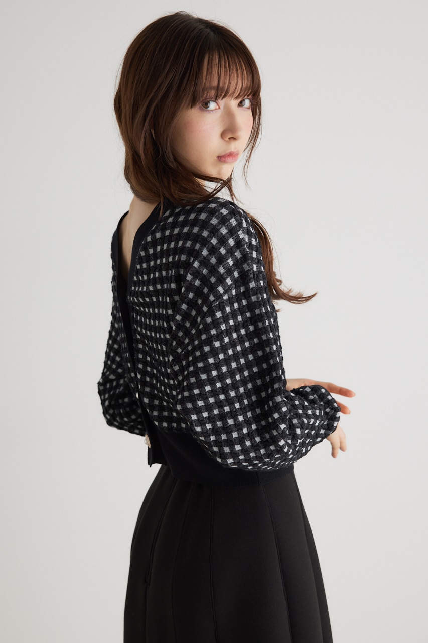 バンピーチェックKnitCD TOP BLK FREE