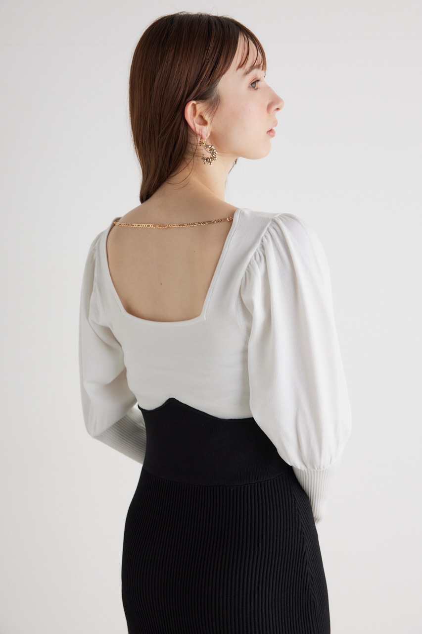 2WAYチェーンマーメイドKnit OP BLK FREE