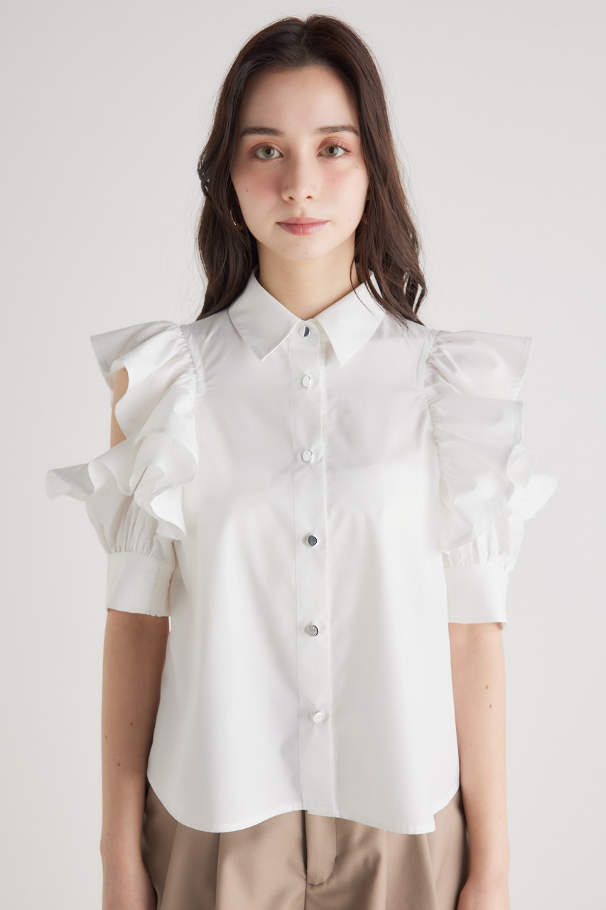 rienda | フリルSLVデザインSH TOP (シャツ・ブラウス ) |SHEL
