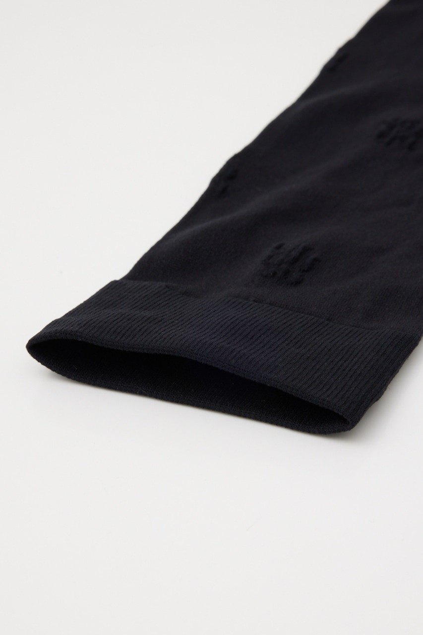 ロゴポイント刺繍シアーソックス BLK FREE