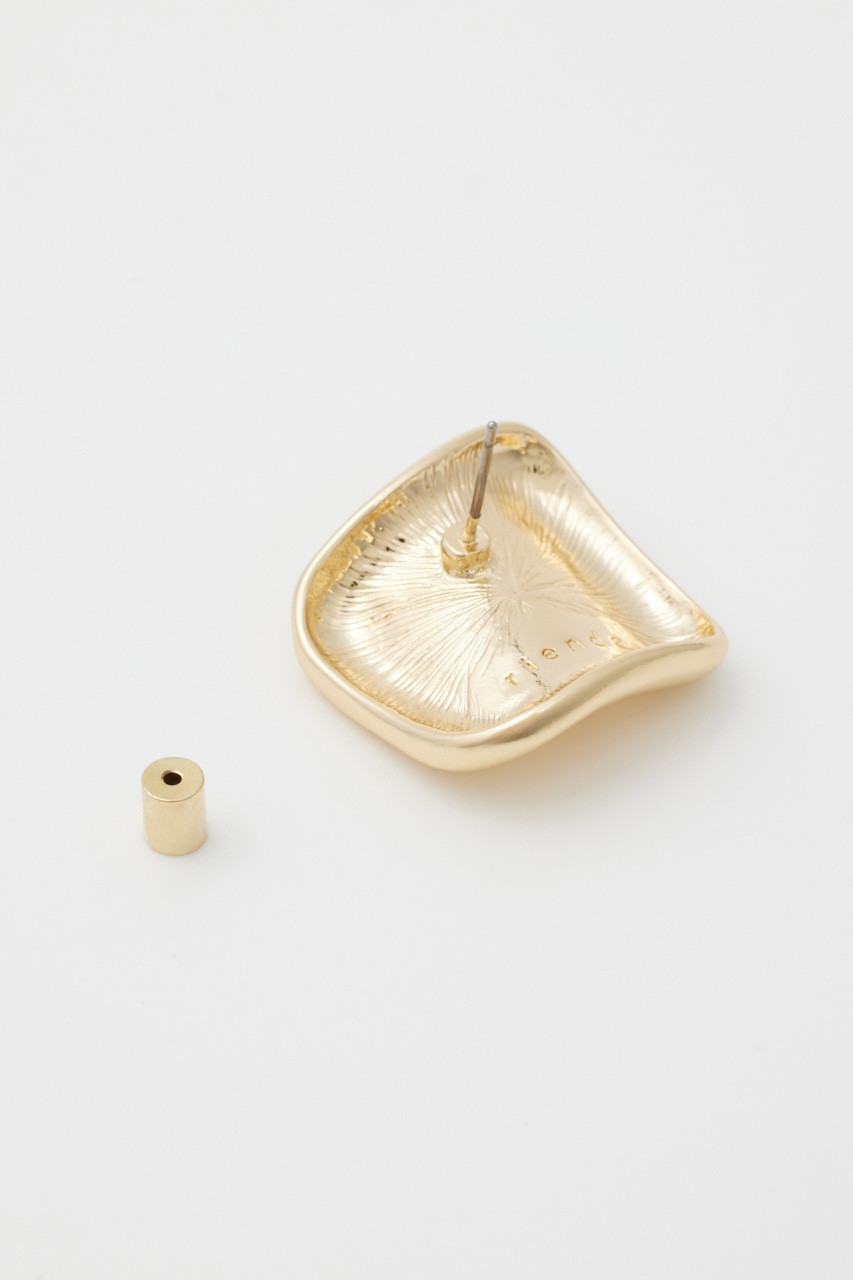 スクエアフォールドピアス GLD FREE