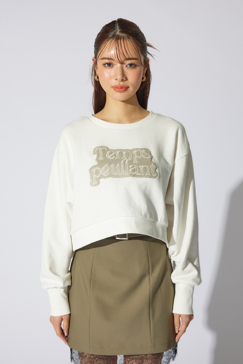 サガラ刺繍スウェットトップス WHT FREE